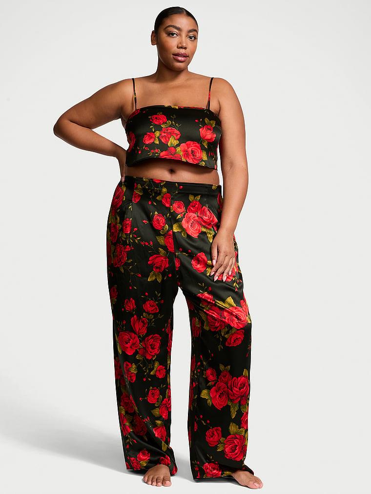 Gul Detayli Crop Askili Pijama Takimi arka görünümü