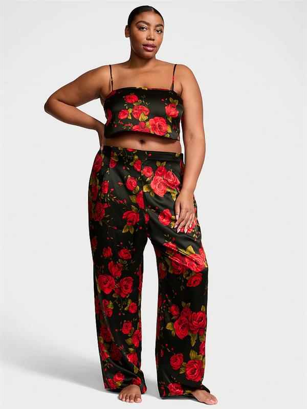 Gul Detayli Crop Askili Pijama Takimi