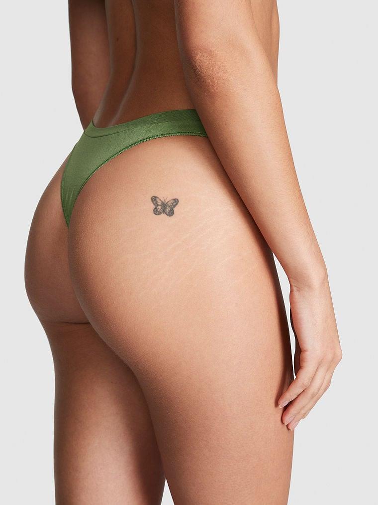 Pink Seamless Yüksek Bel Tanga Kulot arka görünümü