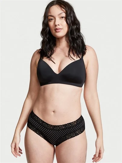 Victorias Secret Bel Kismi Dantelli Pamuk Cheeky Kulot ön görünüm