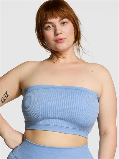 Pink Seamless Straplez Spor Bralet