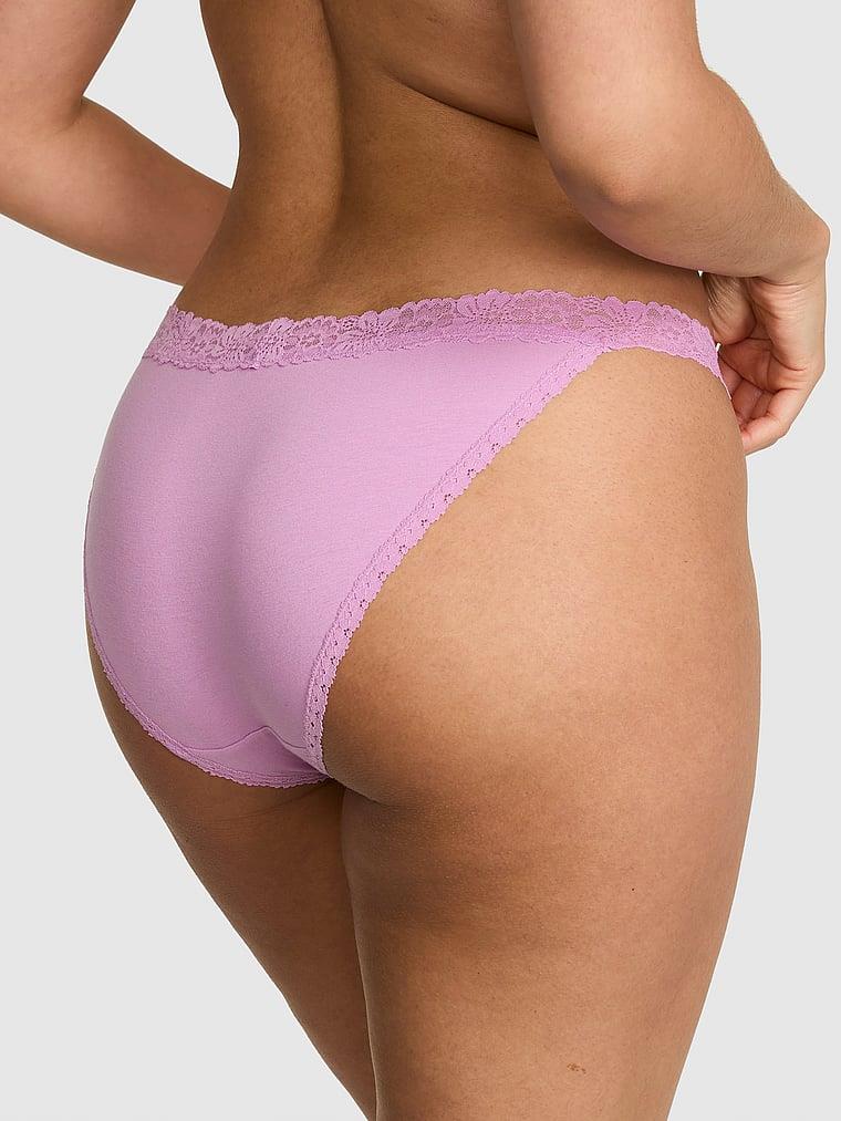 Pink Dantelli Pamuklu Bikini Kulot arka görünümü