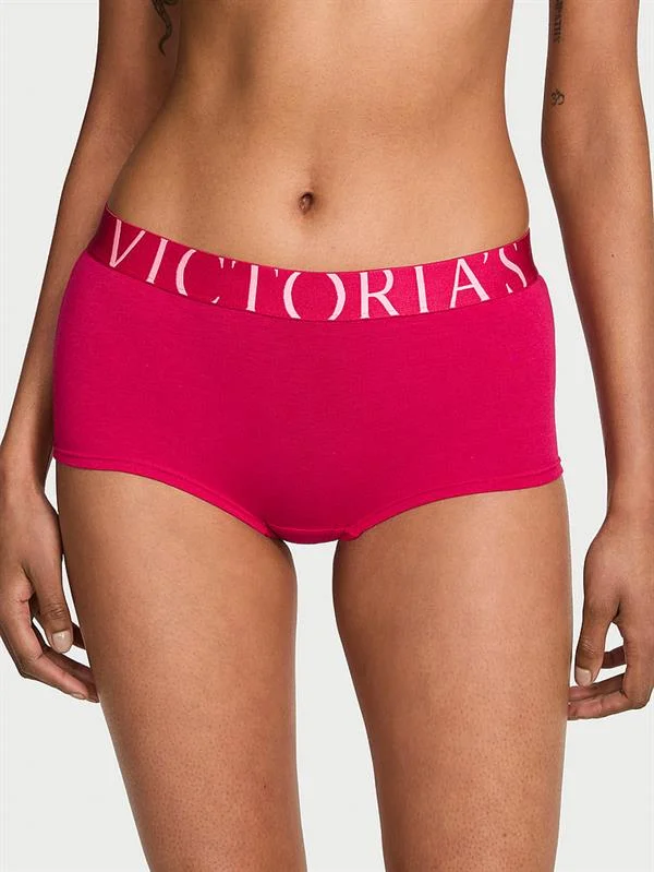 Logo Detayli Pamuklu Boyshort Kulot ön görünüm