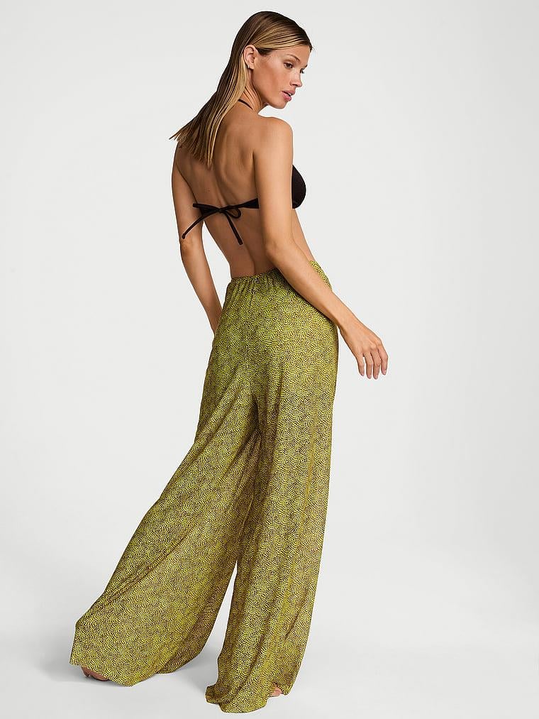 Beachwear Önden Baglamali Sifon Pantolon arka görünüm