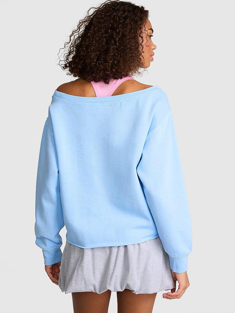 Pink Kampus Omzu Acik Sweatshirt arka görünüm