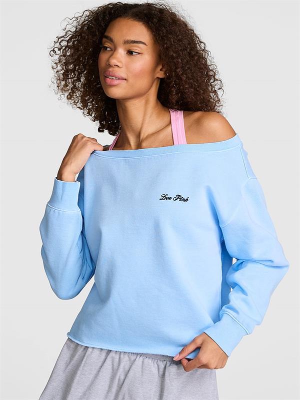 Pink Kampus Omzu Acik Sweatshirt