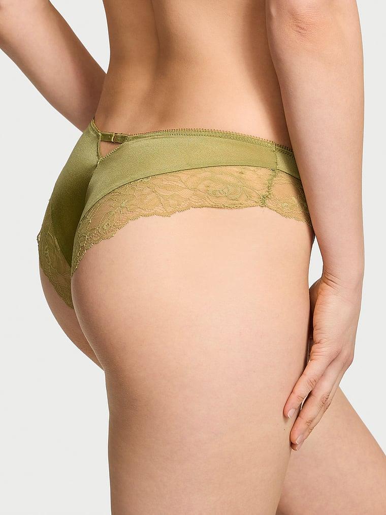 Gul Dantelli Derin Bacak Kesim Cheeky Kulot arka görünümü