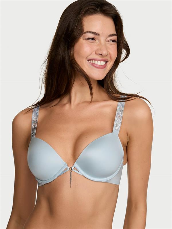 Ombr%C3%A9 Cizgili Işıltılı Askili Push Up Sütyen