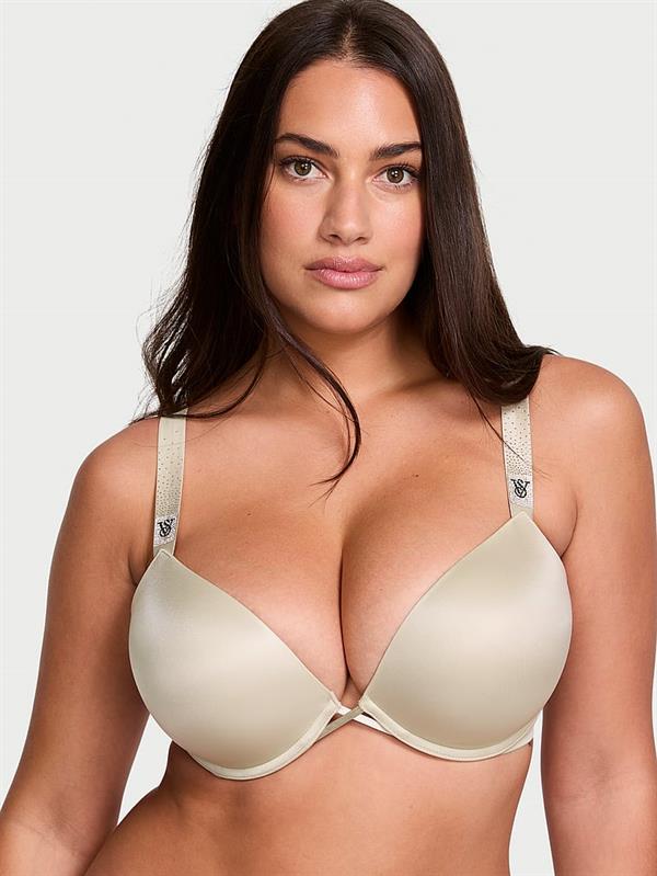 Bombshell 2 Beden Buyuk Gosteren Işıltılı Askili Push Up Sütyen ön görünüm