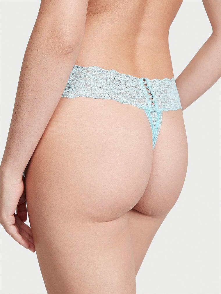 Işıltılı Dantelli Bagcikli Tanga arka görünümü