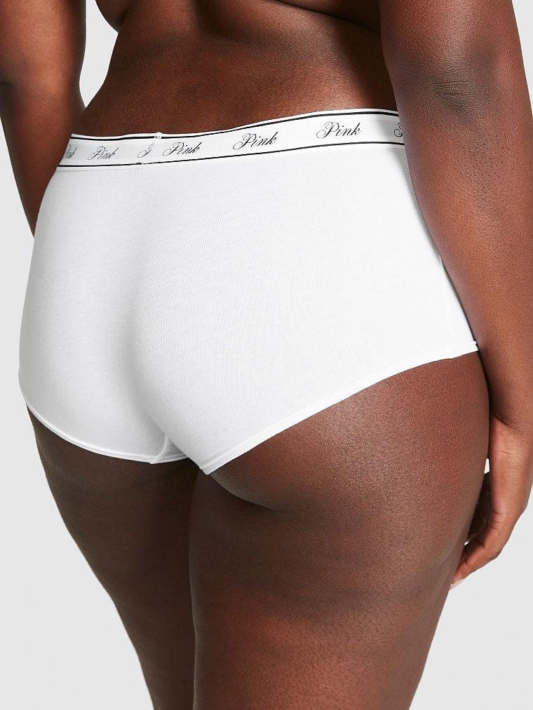 Pink Logolu Pamuklu Boyshort Kulot arka görünüm