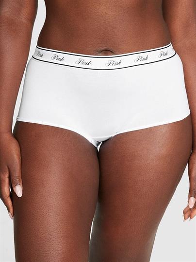 Pink Logolu Pamuklu Boyshort Kulot
