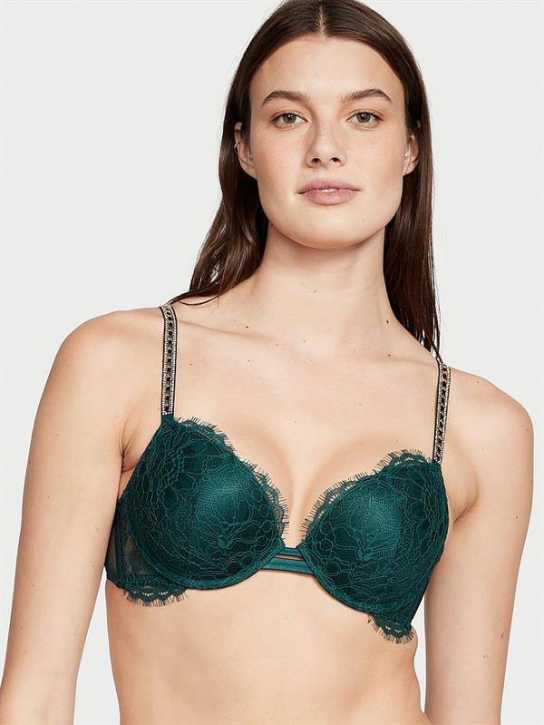 Dantelli Işıltılı Askili Push Up Sütyen
