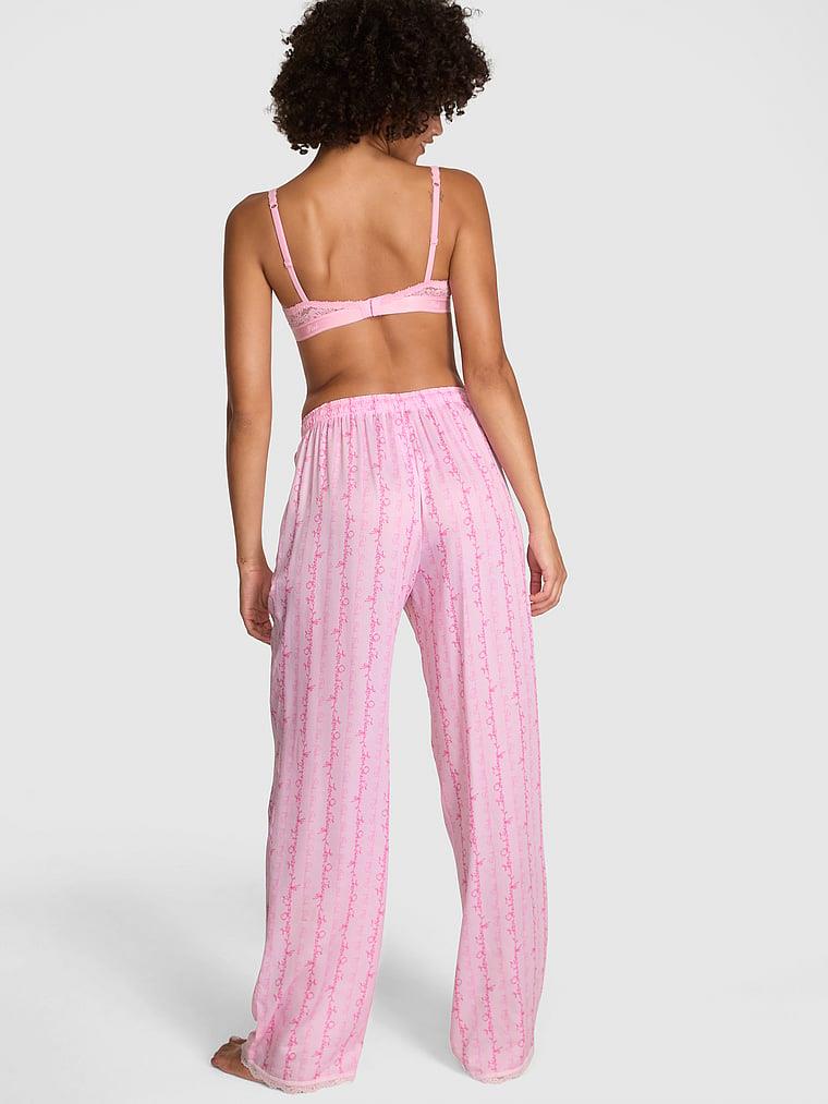 Pink Pink X Loveshackfancy Ipeksi Dokulu Pijama Alti arka görünümü