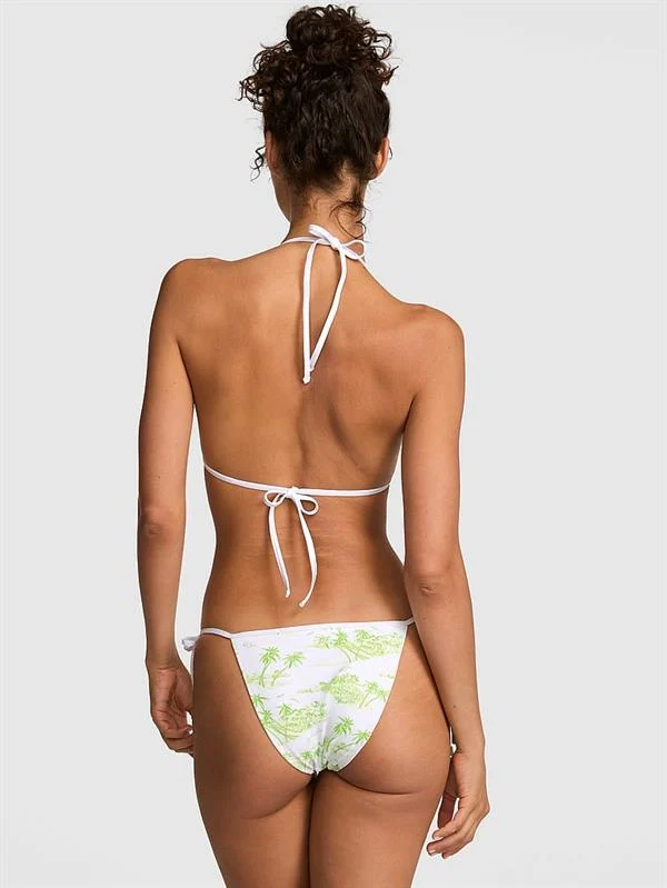 Pink Cift Tarafli Yandan Baglamali Cheeky Bikini Alti