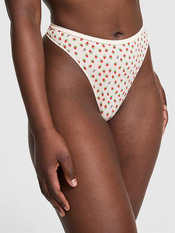 Pink Seamless Derin Bacak Kesim Tanga
