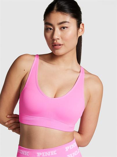 Pink Seamless Orta Etkili Sporcu Sütyen