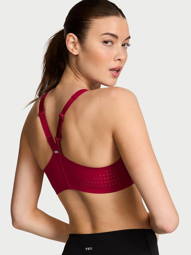 Yeni Stil! Featherweight Max Önden Fermuarli Sporcu Sütyeni arka görünüm
