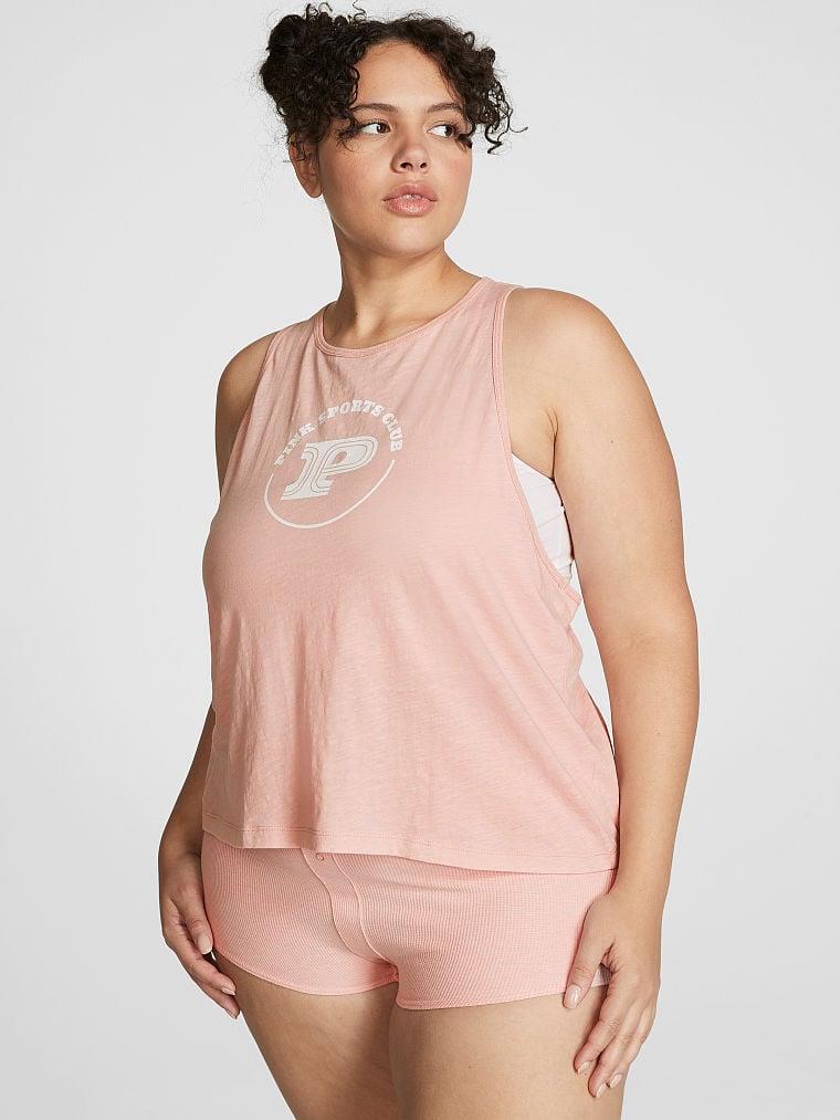 Pink Pamuklu Racerback Atlet arka görünümü