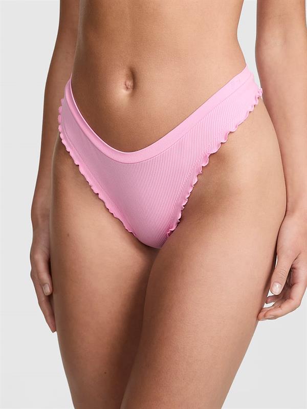 Pink Seamless Derin Bacak Kesim Tanga