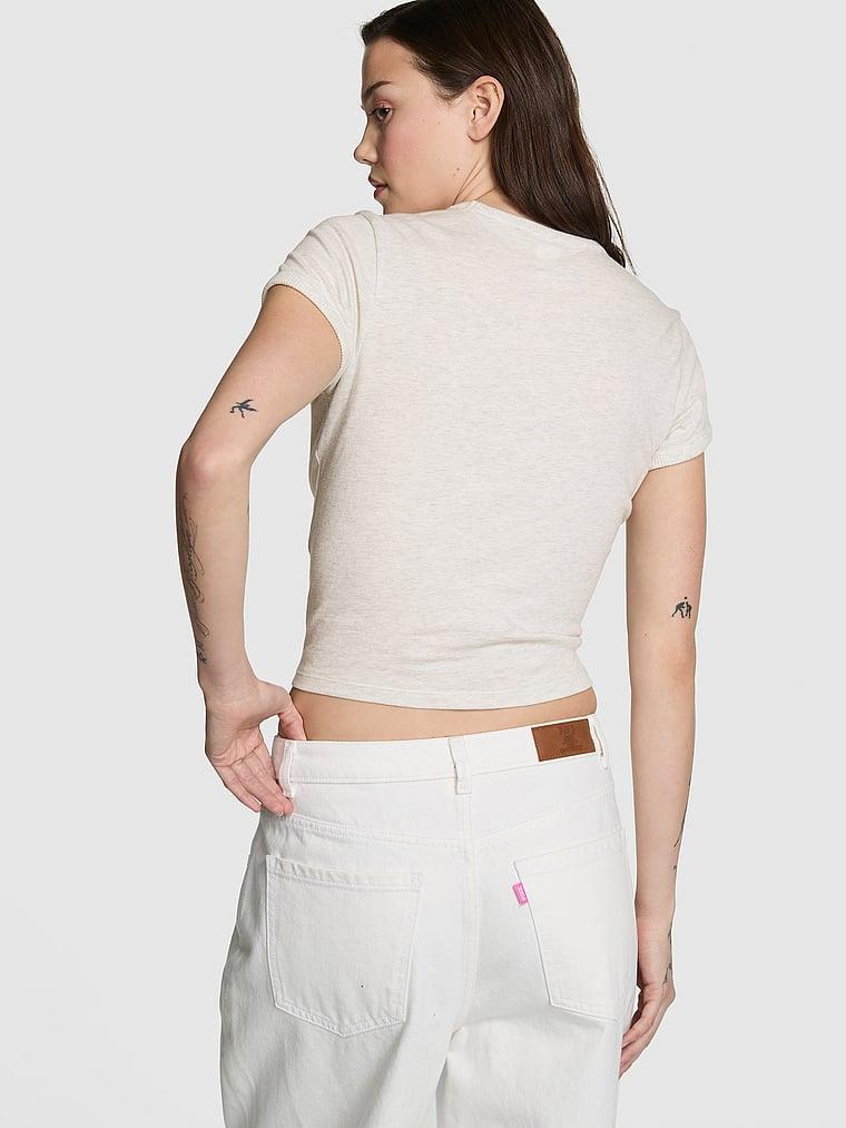 Pink Retro Pamuklu Tisort arka görünümü