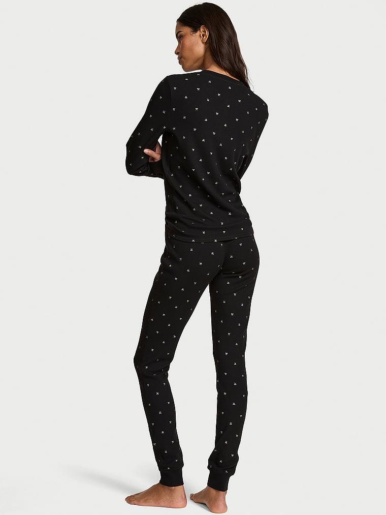 Henley Termal Uzun Pijama Takimi arka görünümü