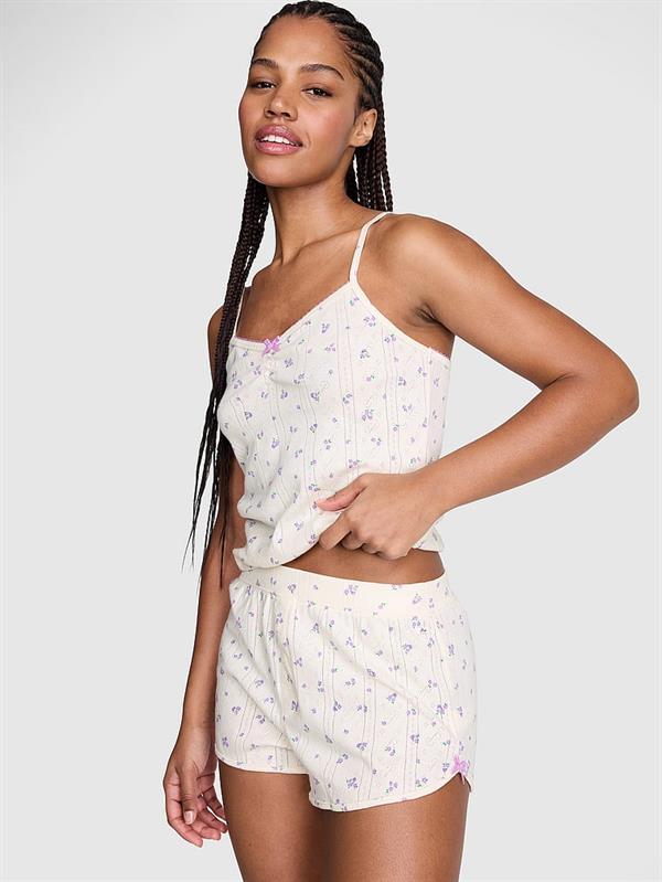 Pink Pointelle Fiyonklu Boxer Sort