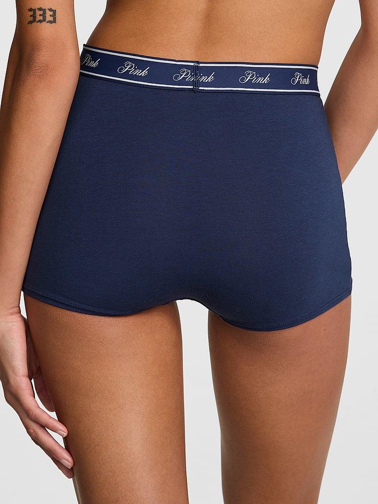 Pink Mikro Logolu Yüksek Bel Boyshort Kulot arka görünüm