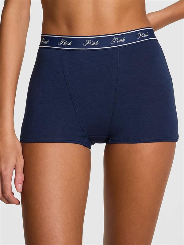 Pink Mikro Logolu Yüksek Bel Boyshort Kulot