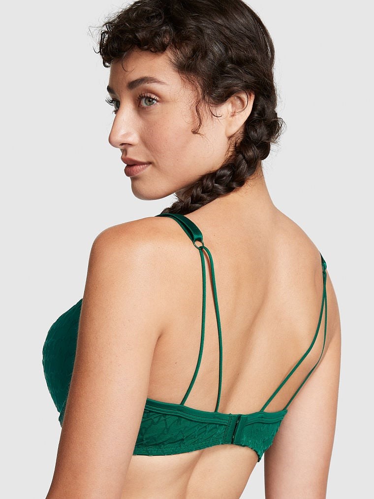 Victorias S Secret Pink Fileli Push Up Bralet arka görünümü