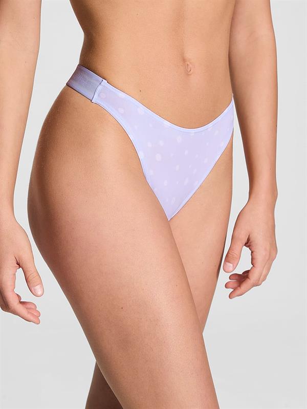 Pink Logolu Pamuklu Derin Bacak Kesim Tanga