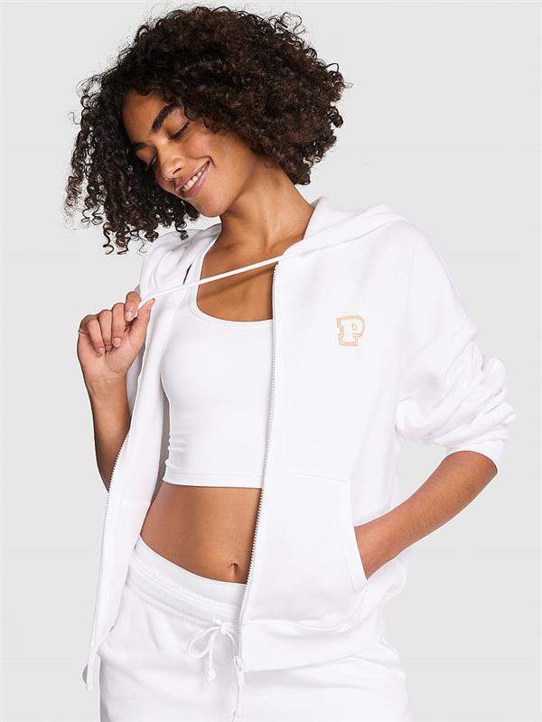Pink Ivy Fleece Campus Full Zip Hoodie