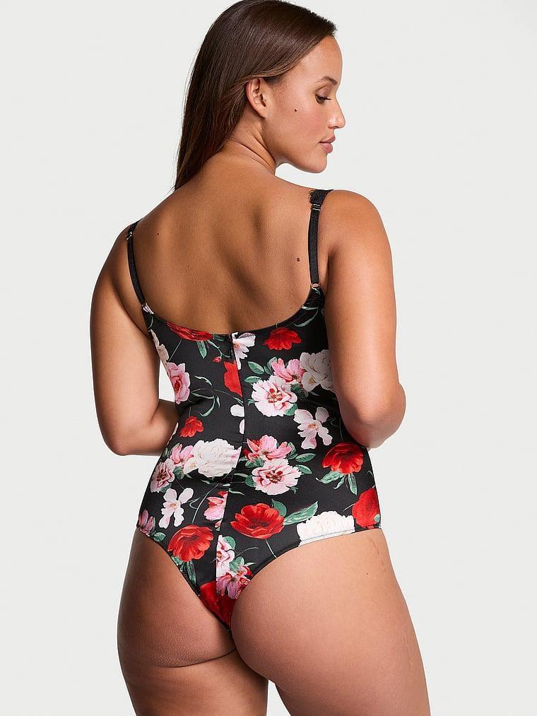 Atelier Victorias Secret Noir Saten Dantel Kenarli %E2%80%8B%E2%80%8Bbodysuit arka görünüm