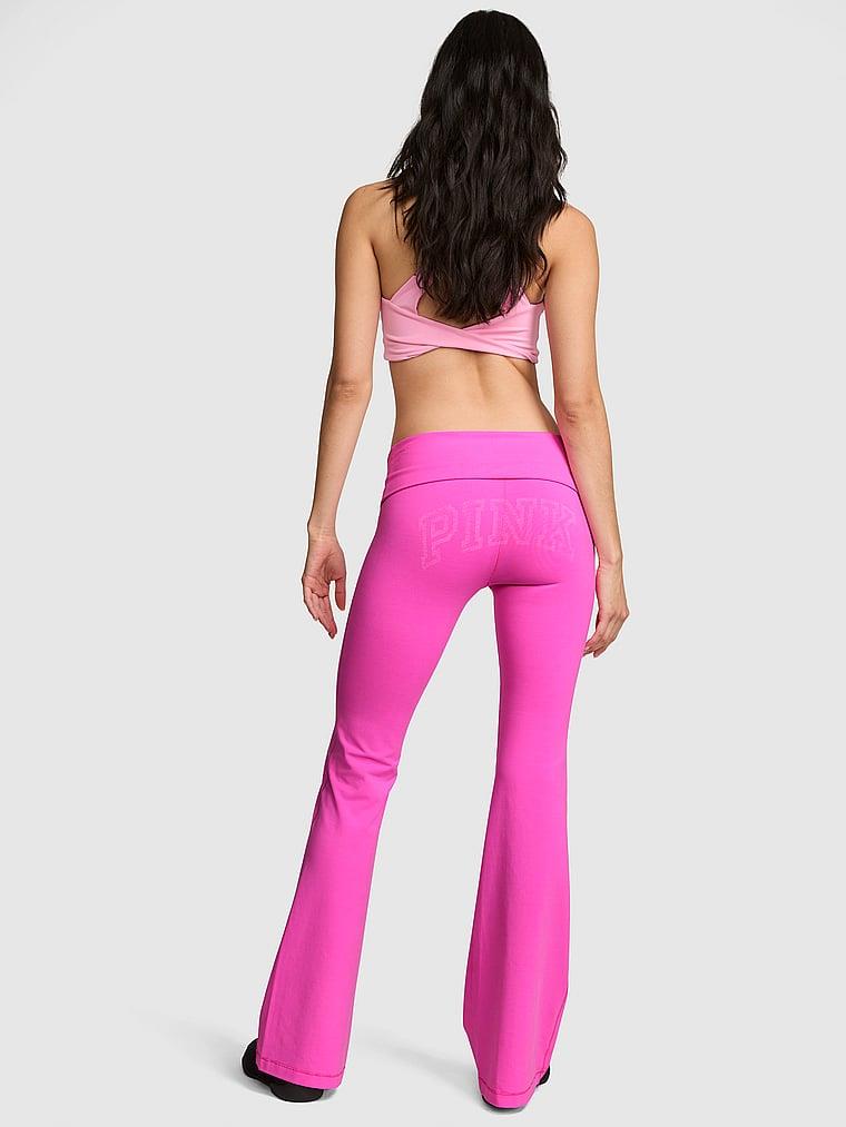 Pink All Day Beli Katlanabilen Pamuklu Ispanyol Paca Tayt arka görünümü