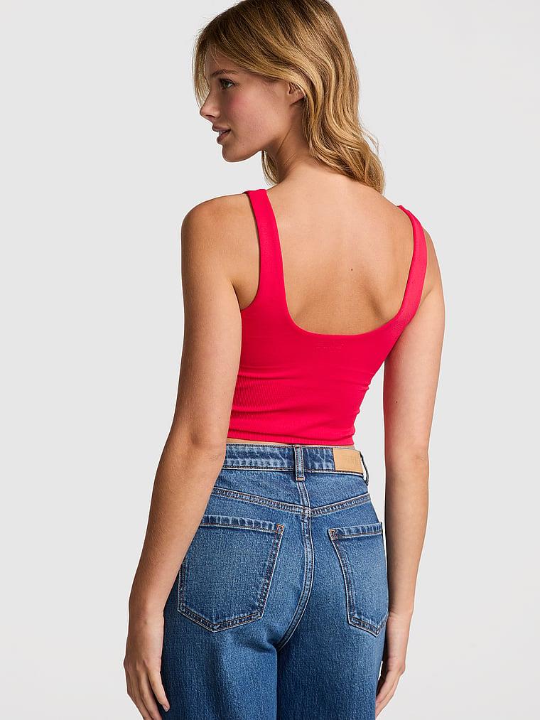 Pink Soft Seamless Kalp Yaka Ust arka görünüm