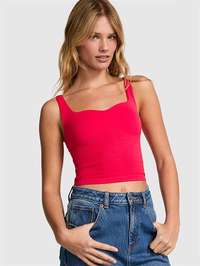 Pink Soft Seamless Kalp Yaka Ust