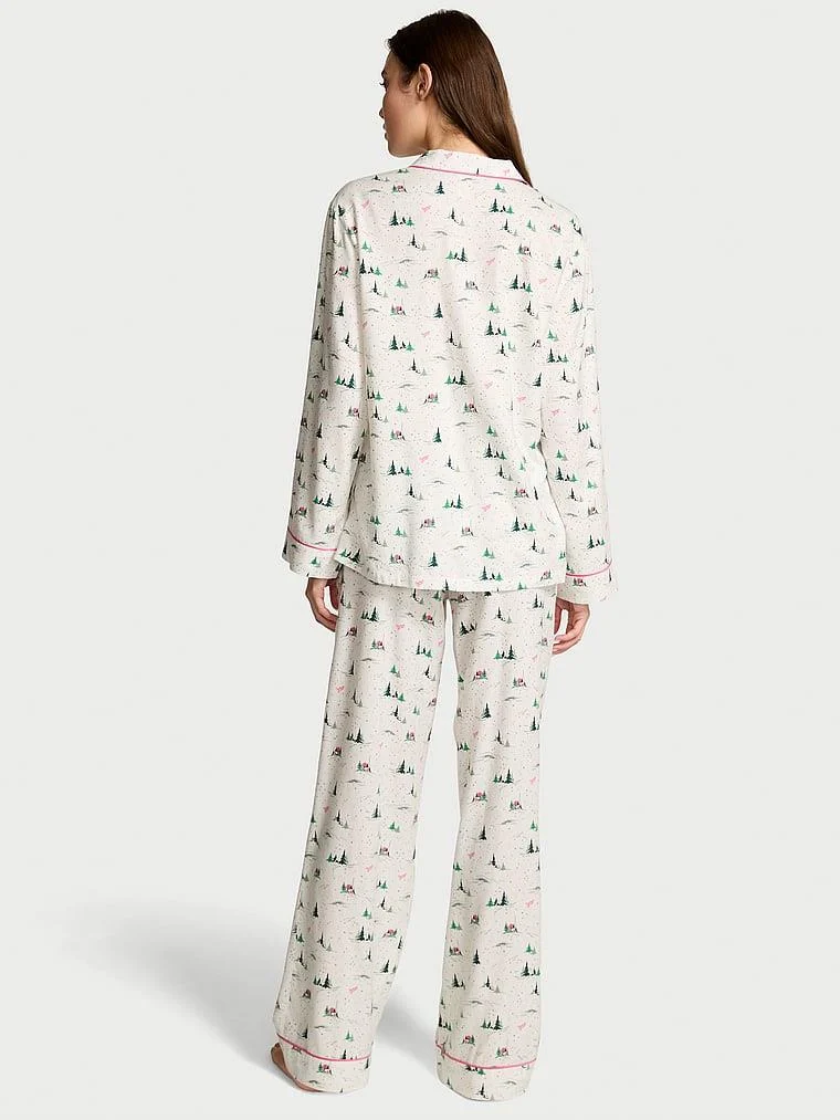 Flannel Uzun Pijama Takimi arka görünüm
