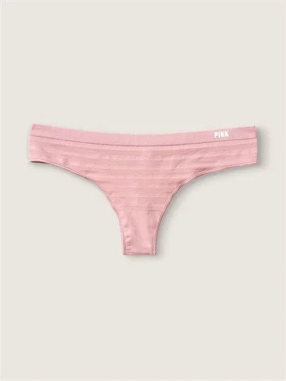 Pink Seamless Tanga Kulot ön görünüm