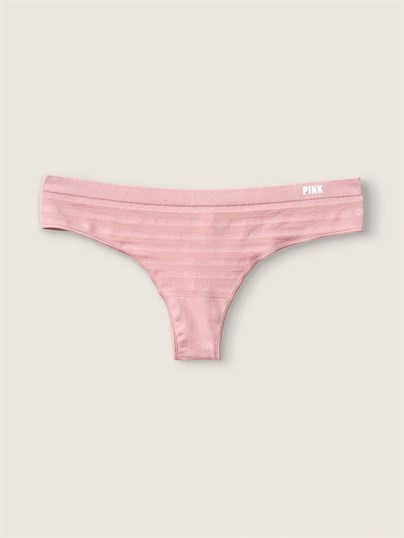 Pink Seamless Tanga Kulot