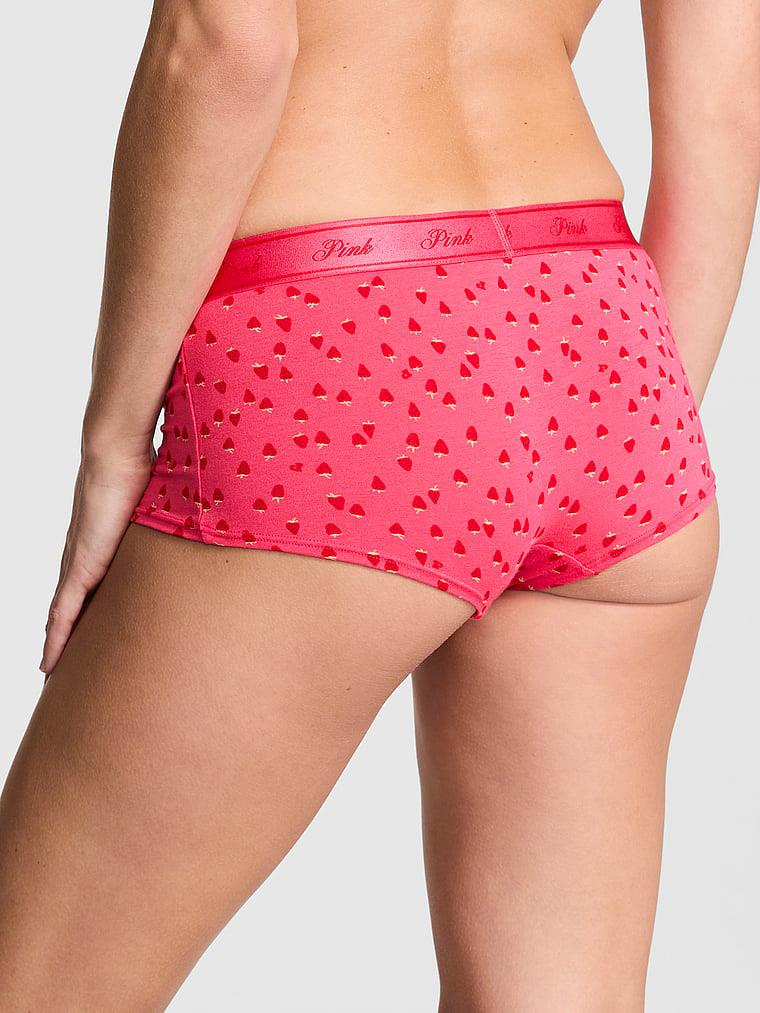 Pink Logolu Pamuklu Boyshort Kulot arka görünüm