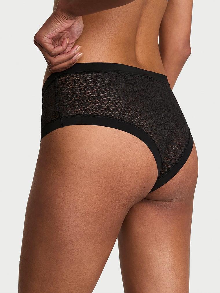 Lazer Kesim Leoparli Dantelli Cheeky Kulot arka görünümü