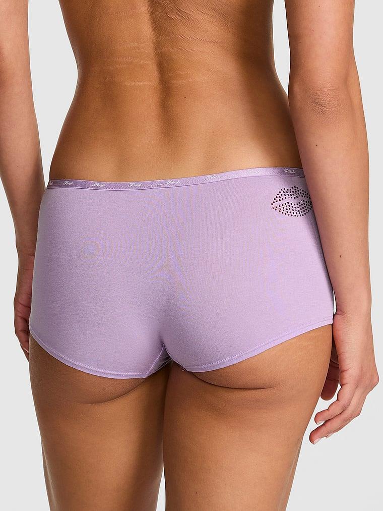 Pink Logolu Pamuklu Boyshort Kulot arka görünümü
