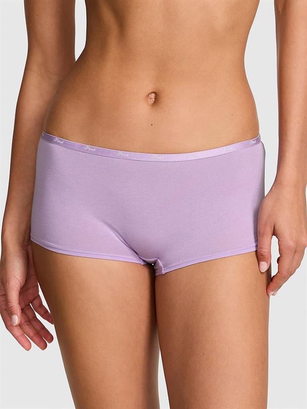 Pink Logolu Pamuklu Boyshort Kulot