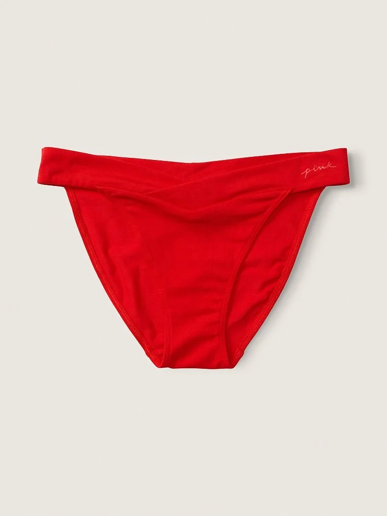 Pink Pamuk Capraz Detayli Bikini Kulot arka görünüm