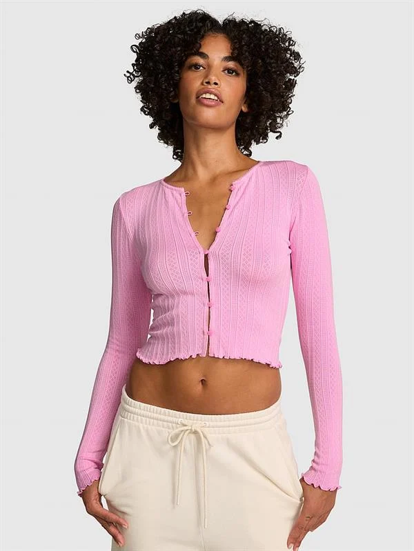 Pink Anywear Crop Hirka ön görünüm