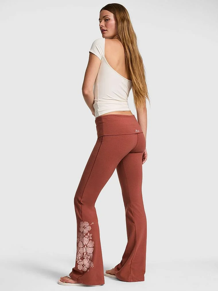 Pink All Day Beli Katlanabilen Ispanyol Paca Tayt arka görünüm