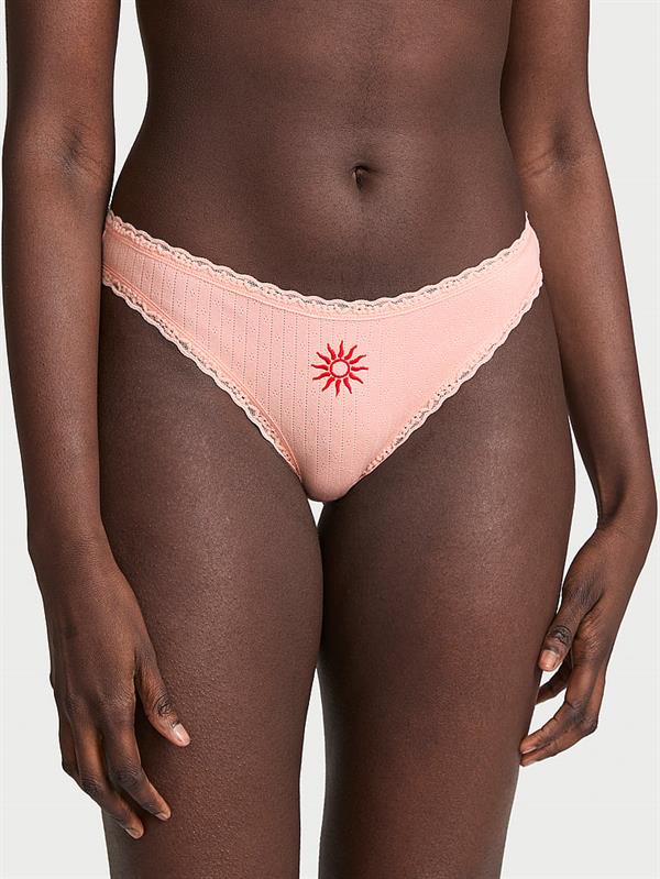 Esnek Pamuklu Pointelle Dantelli Bikini Kulot