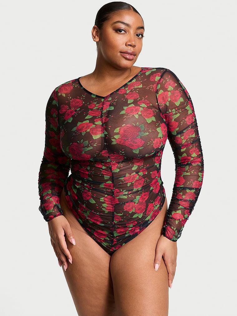 Gul Detayli Buzgulu Uzun Kollu Bodysuit arka görünüm