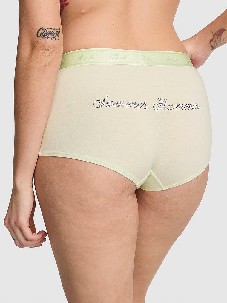 Pink Logolu Pamuklu Boyshort Kulot arka görünümü