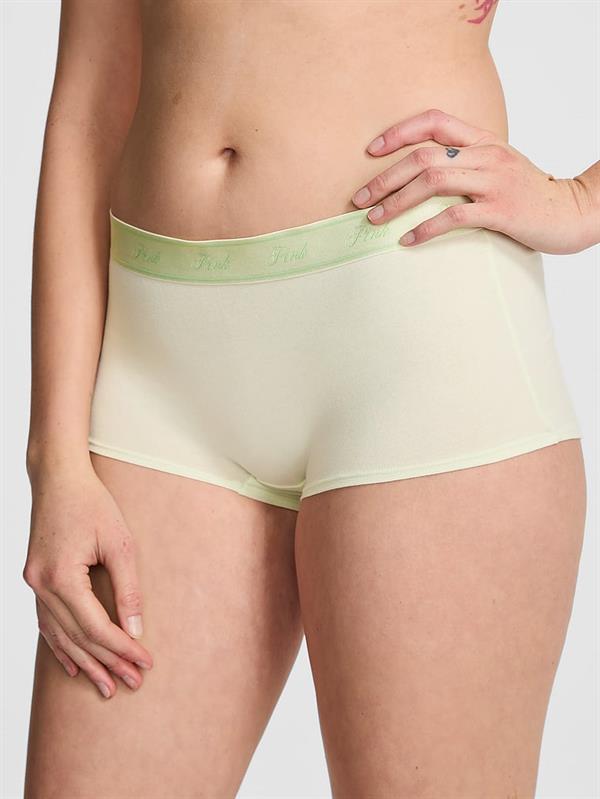 Pink Logolu Pamuklu Boyshort Kulot